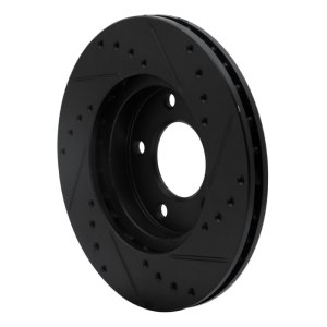 Mazda 929 Brake Rotor (1) - Front Left - R1 Concepts - Drilled & Slotted - Black - `92-`03